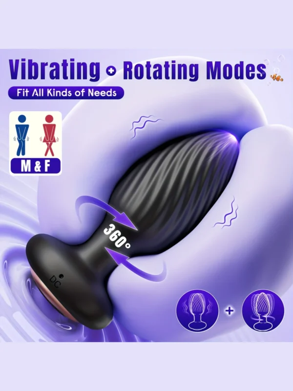 1pc Anal Vibrator Prostate Massager, Vibrating Anal Butt Plug, Rechargeable Waterproof G-spot Vibrator Anal Sex Toys For Men Women Couples