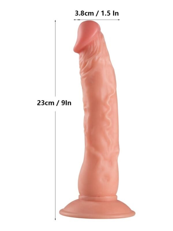 23 cm Strap-On Dildo for Women, SM Masturbator with Adjustable Harness, Removable Butt Plug for Women, Men and Couples (Flesh Colours) - Image 5