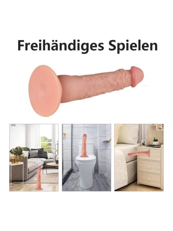 23 cm Strap-On Dildo for Women, SM Masturbator with Adjustable Harness, Removable Butt Plug for Women, Men and Couples (Flesh Colours) - Image 6