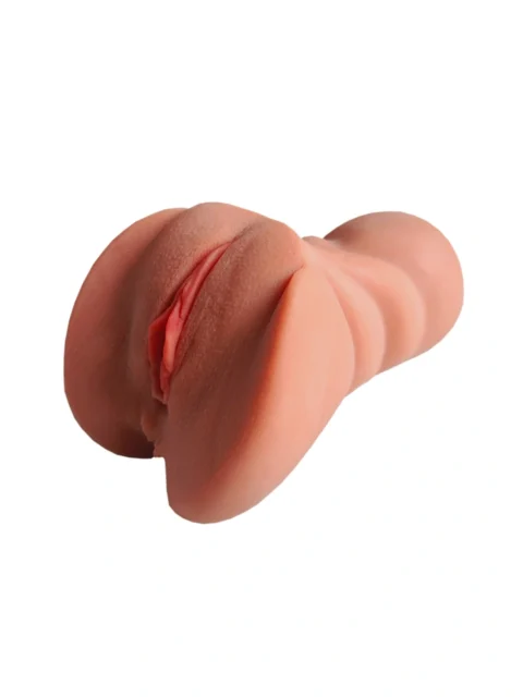 No. 01 Masturbator Vagina & Anus, Realistic TPE Material, Super Soft, Brown, 15 cm