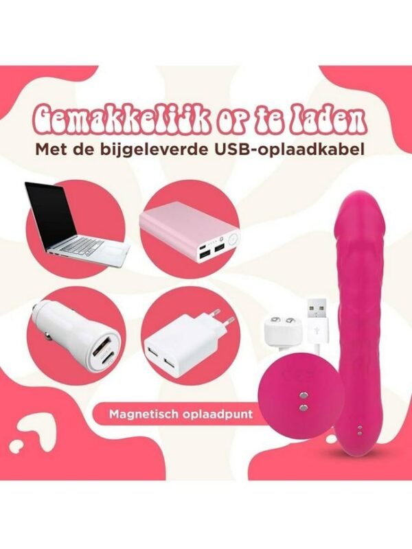 Rabbit Ears Waterproof Silicone Penis Shape Vibrator - Image 4