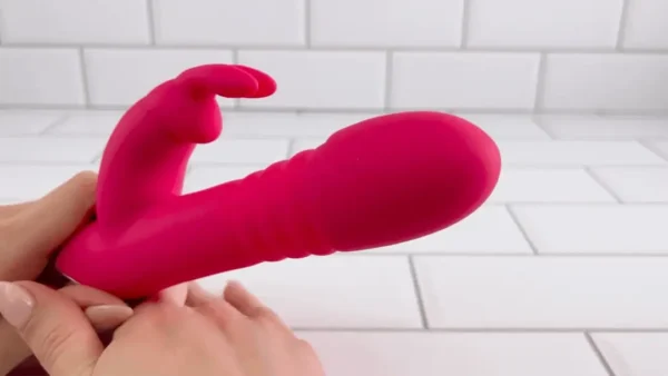 Rabbit Ears Waterproof Silicone Penis Shape Vibrator - Image 3