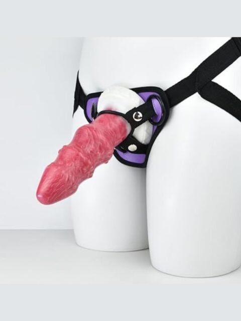 Bad Dragon - Fulsathon Monster Dildo Strap-on Dildo Plug Realistic Silicone Dildo with Suction Cup Sex Toy Unisex Vaginal and Dildo with Harness Silicone Trousers (Hellfire, Purple)