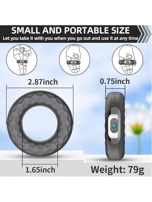Cock Ring Erection Ball Clitoral Vibrator, Silicone Cock Ring 10 Vibration Modes Rechargeable Mode - Image 9