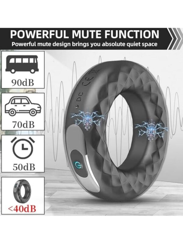 Cock Ring Erection Ball Clitoral Vibrator, Silicone Cock Ring 10 Vibration Modes Rechargeable Mode - Image 8