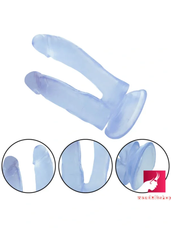 7.1in Double Headed Black Dildo With Sucker Anal Sex Toy For Women - Image 5