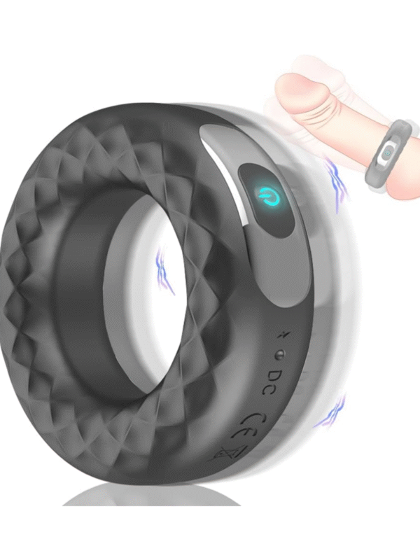 Cock Ring Erection Ball Clitoral Vibrator, Silicone Cock Ring 10 Vibration Modes Rechargeable Mode - Image 11