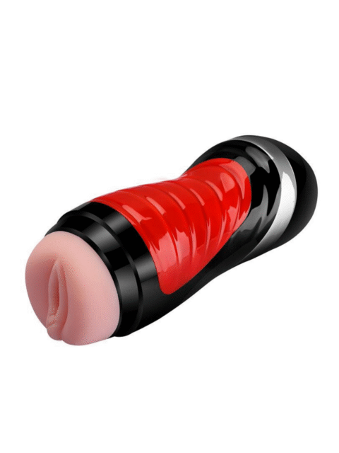 MALE MASTURBATOR WITH PENETRABLE HOLE – Black with Red